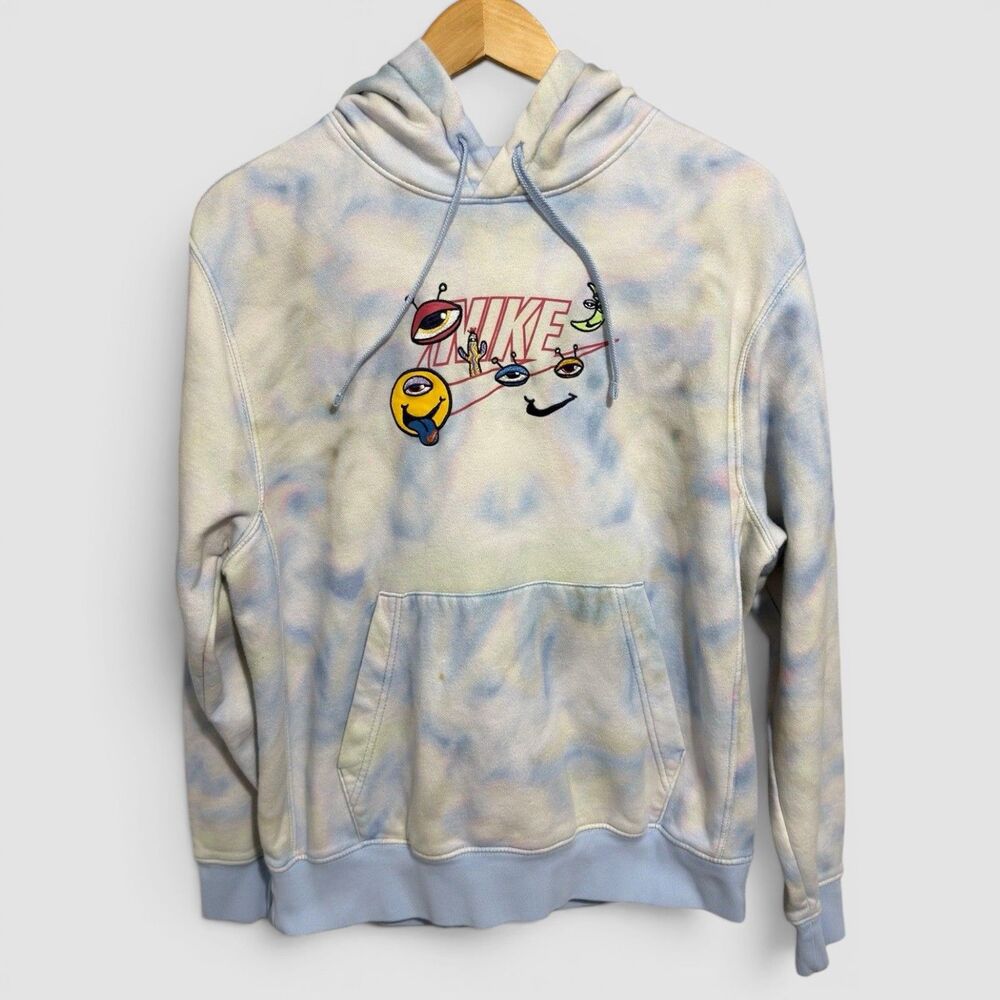 Nike Tie Dye Hoodie Mens Size Medium Sweatshirt Pullover Unisex Colorful Pocket
